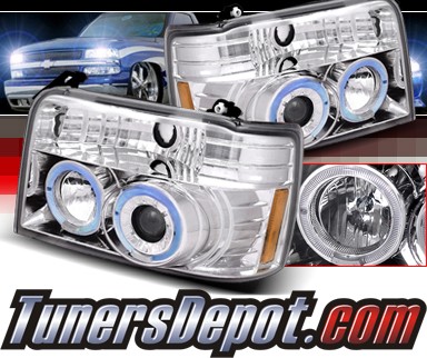SPEC-D® Halo Projector Headlights - 92-96 Ford F450 F-450