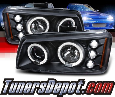 SPEC-D® Halo Projector Headlights (Black) - 03-06 Chevy Avalanche w/o Body Cladding