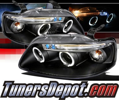 SPEC-D® Halo Projector Headlights (Black) - 04-06 Chevy Aveo 4dr Sedan