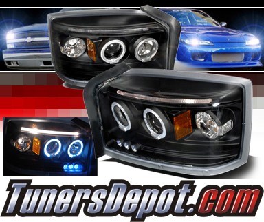 SPEC-D® Halo Projector Headlights (Black) - 05-07 Dodge Dakota