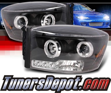 SPEC-D® Halo Projector Headlights (Black) - 06-08 Dodge Ram Pickup
