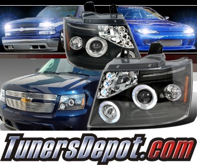 SPEC-D® Halo Projector Headlights (Black) - 07-14 Chevy Avalanche