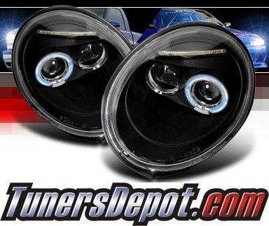 SPEC-D® Halo Projector Headlights (Black) - 98-05 VW Beetle Volkswagen