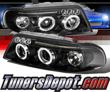 SPEC-D® Halo Projector Headlights (Black) - 99-01 Audi A4 with 1 Piece Headlight