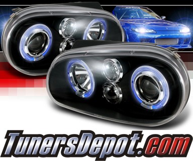SPEC-D® Halo Projector Headlights (Black) - 99-05 VW Golf MK-IV Volkswagen