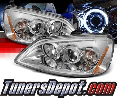 Sonar® CCFL Halo Projector Headlights - 01-03 Honda Civic 2/4dr