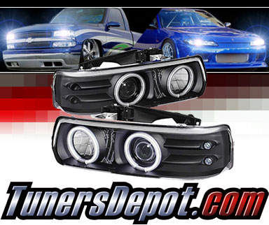 Sonar® CCFL Halo Projector Headlights (Black) - 00-06 Chevy Tahoe