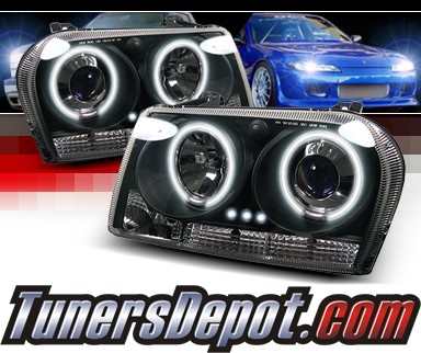 Sonar® CCFL Halo Projector Headlights (Black) - 05-10 Chrysler 300