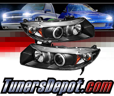 Sonar® CCFL Halo Projector Headlights (Black) - 06-08 Honda Civic 2dr