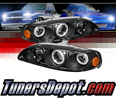 Sonar® CCFL Halo Projector Headlights (Black) - 92-95 Civic 2/3dr