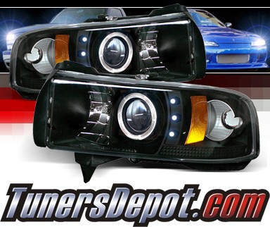 Sonar® CCFL Halo Projector Headlights (Black) - 94-02 Dodge Ram 2500/3500 NON-SPORT Model