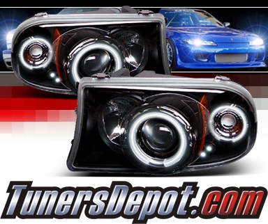 Sonar® CCFL Halo Projector Headlights (Black) - 98-03 Dodge Durango
