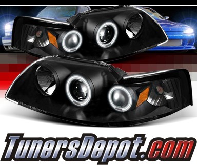 Sonar® CCFL Halo Projector Headlights (Black) - 99-04 Ford Mustang