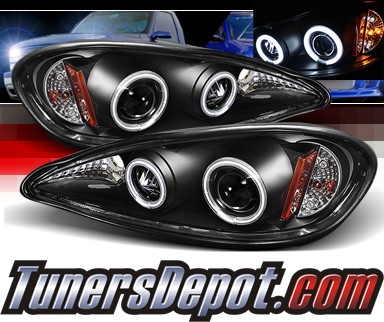 Sonar® CCFL Halo Projector Headlights (Black) - 99-05 Pontiac Grand Am