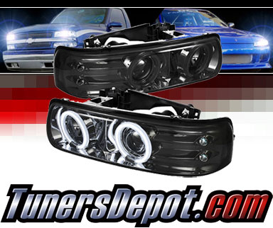 Sonar® CCFL Halo Projector Headlights (Smoke) - 00-06 Chevy Tahoe