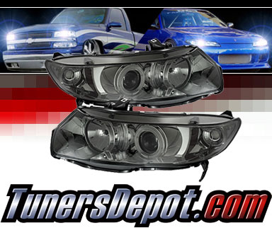 Sonar® CCFL Halo Projector Headlights (Smoke) - 06-08 Honda Civic 2dr