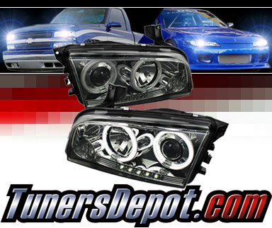 Sonar® CCFL Halo Projector Headlights (Smoke) - 06-10 Dodge Charger