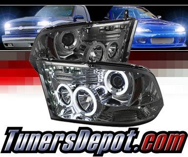 Sonar® CCFL Halo Projector Headlights (Smoke) - 10-16 Dodge Ram Pickup 2500/3500
