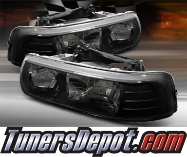 Sonar® Crystal Headlights (Black) - 00-06 Chevy Suburban