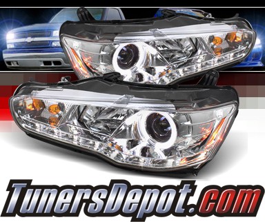 Sonar® DRL LED Halo Projector Headlights - 08-12 Mitsubishi Lancer (w/o Stock HID)