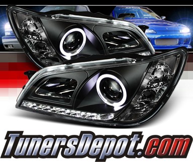 Sonar® DRL LED Halo Projector Headlights (Black) - 01-05 Lexus IS300 (w/ OEM HID Only)
