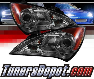 Sonar® DRL LED Halo Projector Headlights (Smoke) - 10-12 Hyundai Genesis 2dr Coupe