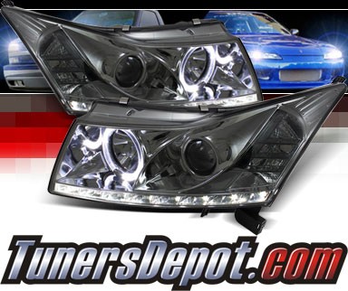 Sonar® DRL LED Halo Projector Headlights (Smoke) - 11-16 Chevy Cruze