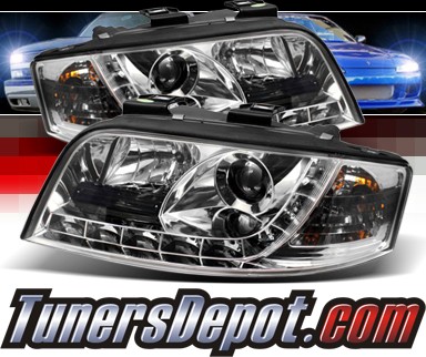 Sonar® DRL LED Projector Headlights - 02-04 Audi A6