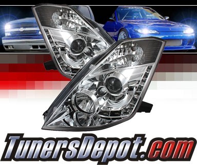 Sonar® DRL LED Projector Headlights - 03-05 Nissan 350Z (w/ OEM HID Only)