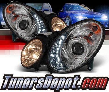 Sonar® DRL LED Projector Headlights - 03-06 Mercedes Benz E500 W211 (w/o Stock HID)