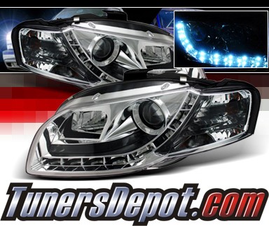 Sonar® DRL LED Projector Headlights - 06-08 Audi S4 (Exc. Convertible)