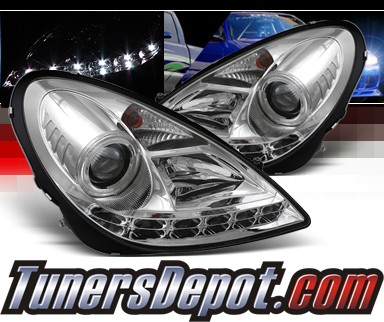 Sonar® DRL LED Projector Headlights - 09-11 Mercedes Benz SLK300 R171 (w/o Stock HID)