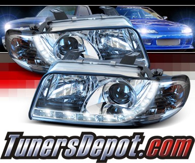 Sonar® DRL LED Projector Headlights - 95-99 Audi A4 with 2 piece headlight