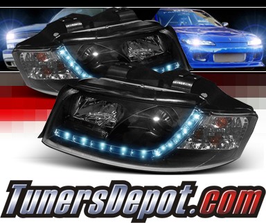 Sonar® DRL LED Projector Headlights (Black) - 02-05 Audi S4