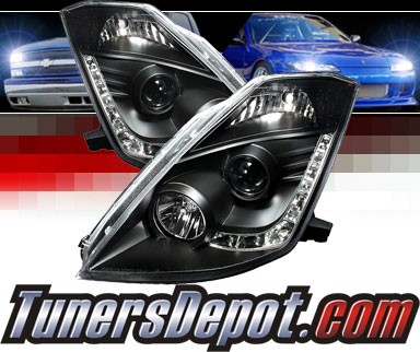 Sonar® DRL LED Projector Headlights (Black) - 03-05 Nissan 350Z