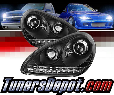 Sonar® DRL LED Projector Headlights (Black) - 03-06 Porsche Cayenne (w/ HID Only)