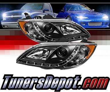 Sonar® DRL LED Projector Headlights (Black) - 04-08 Mazda 3 4dr