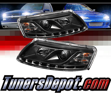 Sonar® DRL LED Projector Headlights (Black) - 05-07 Audi A6 (w/ HID Only)