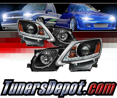 Sonar® DRL LED Projector Headlights (Black) - 06-07 Lexus GS430 (w/HID Only)