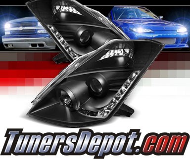 Sonar® DRL LED Projector Headlights (Black) - 06-09 Nissan 350Z