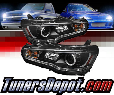 Sonar® DRL LED Projector Headlights (Black) - 08-17 Mitsubishi Lancer (Incl. Evolution) (w/ HID Only)