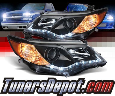 Sonar® DRL LED Projector Headlights (Black) - 12-14 Toyota Camry