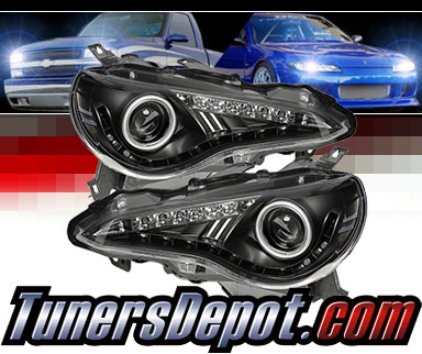 Sonar® DRL LED Projector Headlights (Black) - 13-18 Subaru BRZ BR-Z