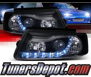 Sonar® DRL LED Projector Headlights (Black) - 97-00 VW Volkswagen Passat