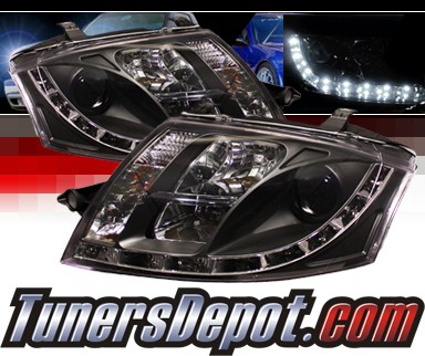 Sonar® DRL LED Projector Headlights (Black) - 99-07 Audi TT