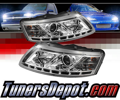 Sonar® DRL LED Projector Headlights (Chrome) - 05-07 Audi A6