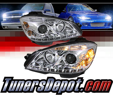 Sonar® DRL LED Projector Headlights (Chrome) - 08-11 Mercedes Benz C63 AMG 4dr W203