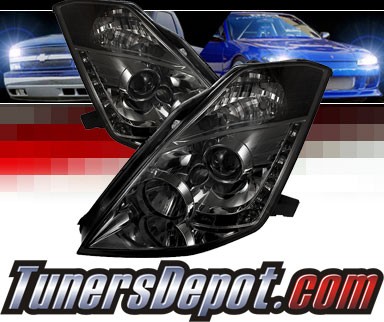 Sonar® DRL LED Projector Headlights (Smoke) - 03-05 Nissan 350Z