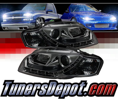 Sonar® DRL LED Projector Headlights (Smoke) - 06-08 Audi A4