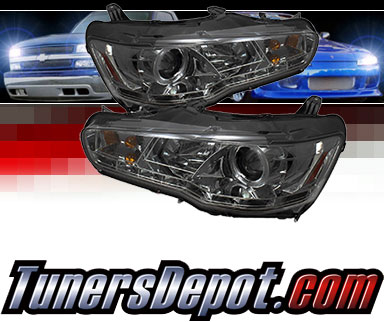 Sonar® DRL LED Projector Headlights (Smoke) - 08-17 Mitsubishi Lancer (Incl. Evolution) (w/ HID Only)